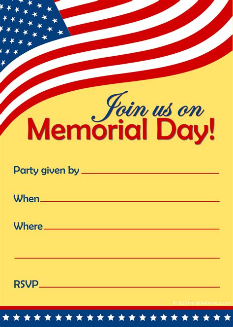 Memorial Day Invitation Template